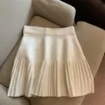 Pleated Mini Skirts Korean Sweet Knitted Skirts Sweet Elastic Waist Ladies Casual Youthful For Women's Clothes Solid Fashion New - Image 4
