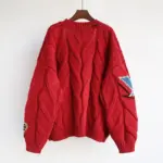 Embroidery Patchwork High Street Thick Knit V-Neck Women's Cardigan Sweater Single Breasted Cardigan For Women Clothing Winter - Image 3